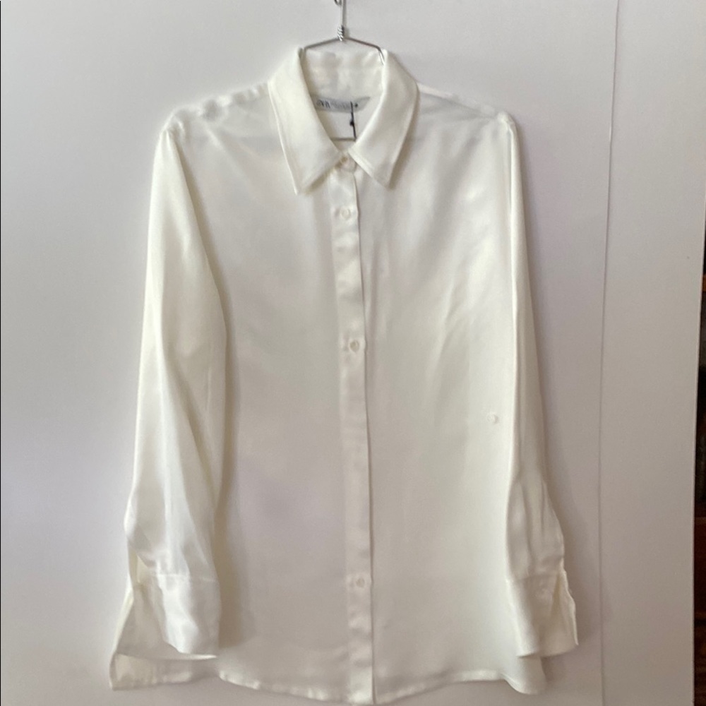Zara Multi position White Blouse Top